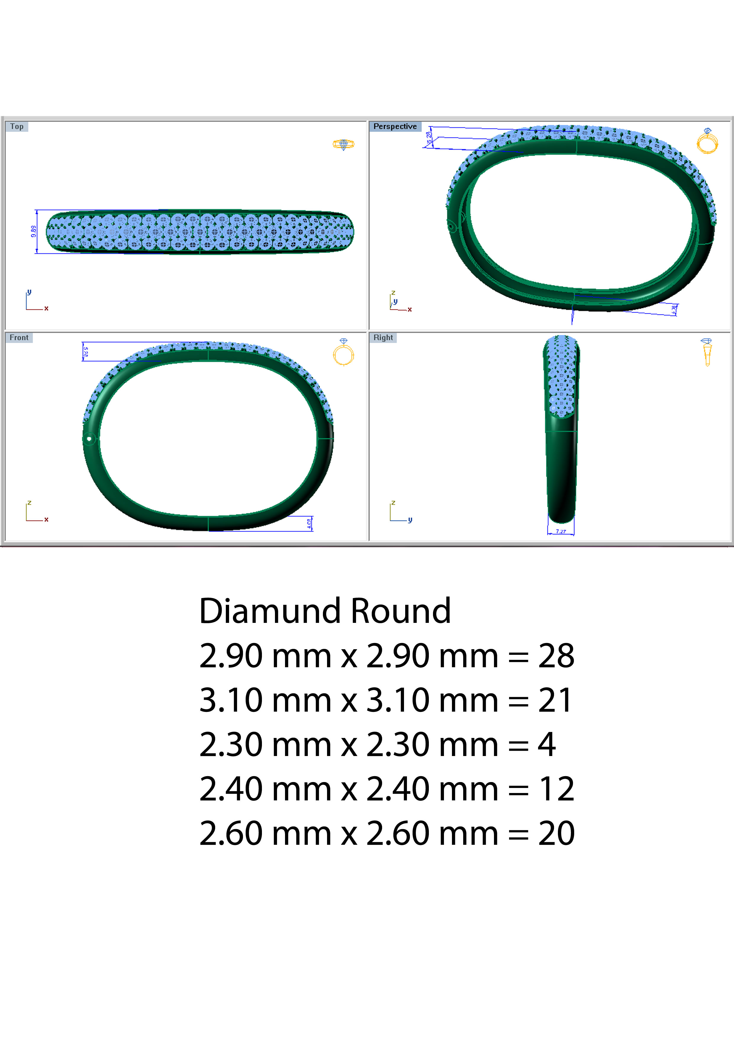 3DM Diamond Bangle B0013 3D print model_4