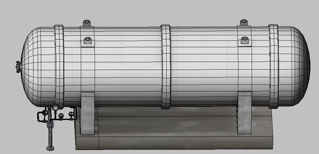 LNG Cryogenic Storage Tank Low-poly 3D model_4