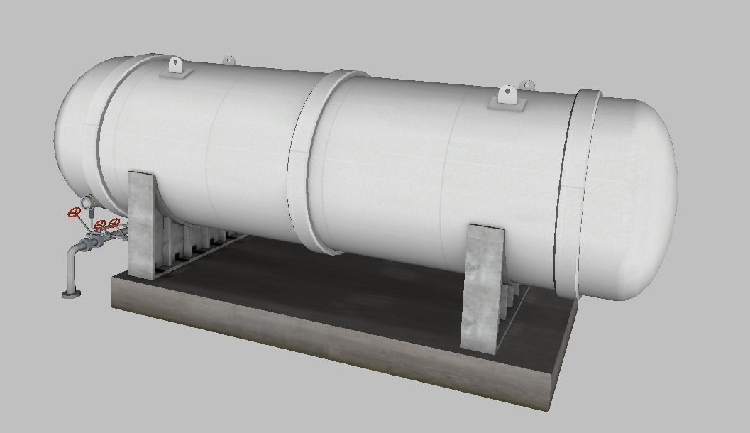 LNG Cryogenic Storage Tank Low-poly 3D model_1