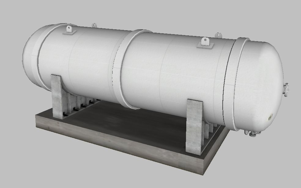 LNG Cryogenic Storage Tank Low-poly 3D model_2