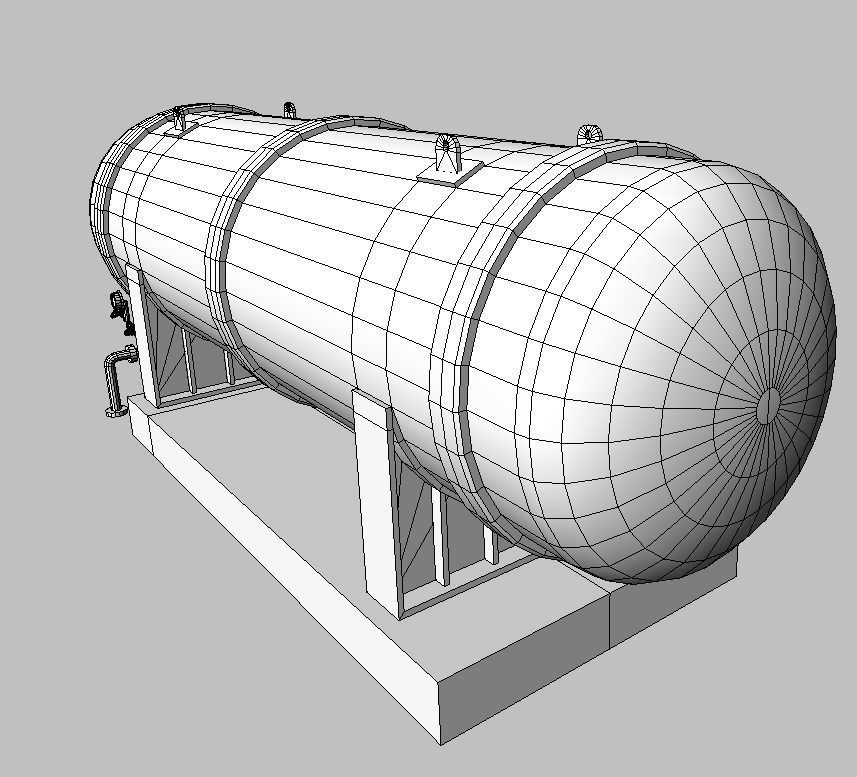 LNG Cryogenic Storage Tank Low-poly 3D model_5