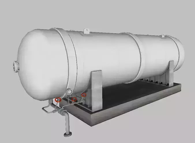 LNG Cryogenic Storage Tank Low-poly 3D model