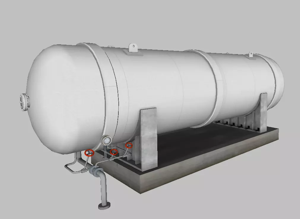 LNG Cryogenic Storage Tank Low-poly 3D model_0