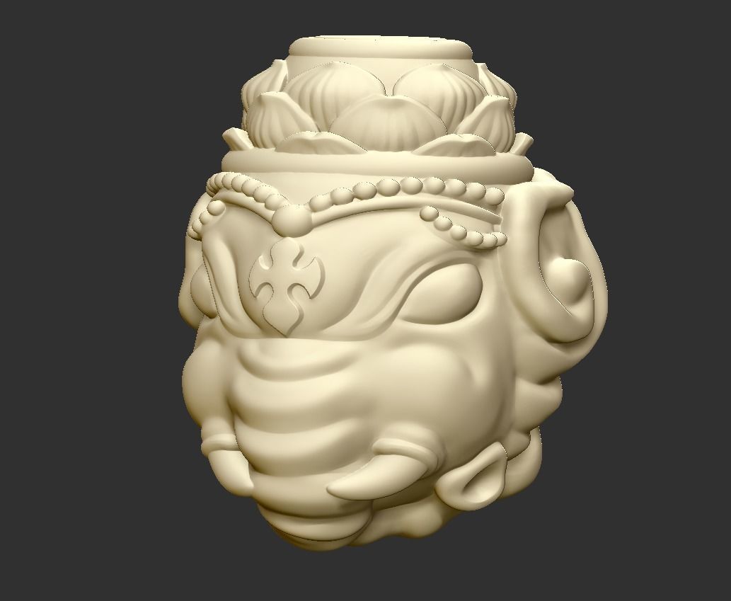 ganesha head 3D print model_4