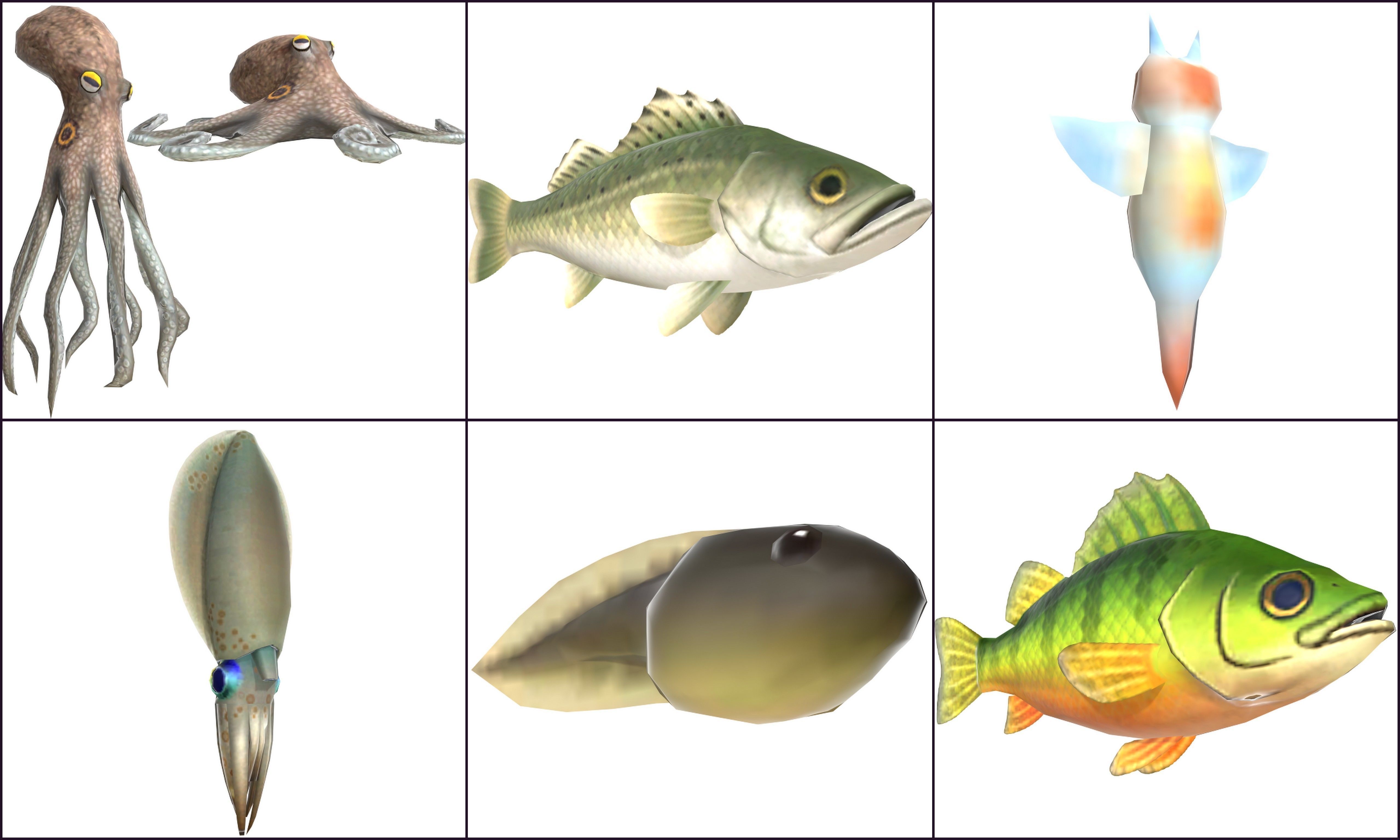 Cartoon - Fishes Low-poly 3D model_4