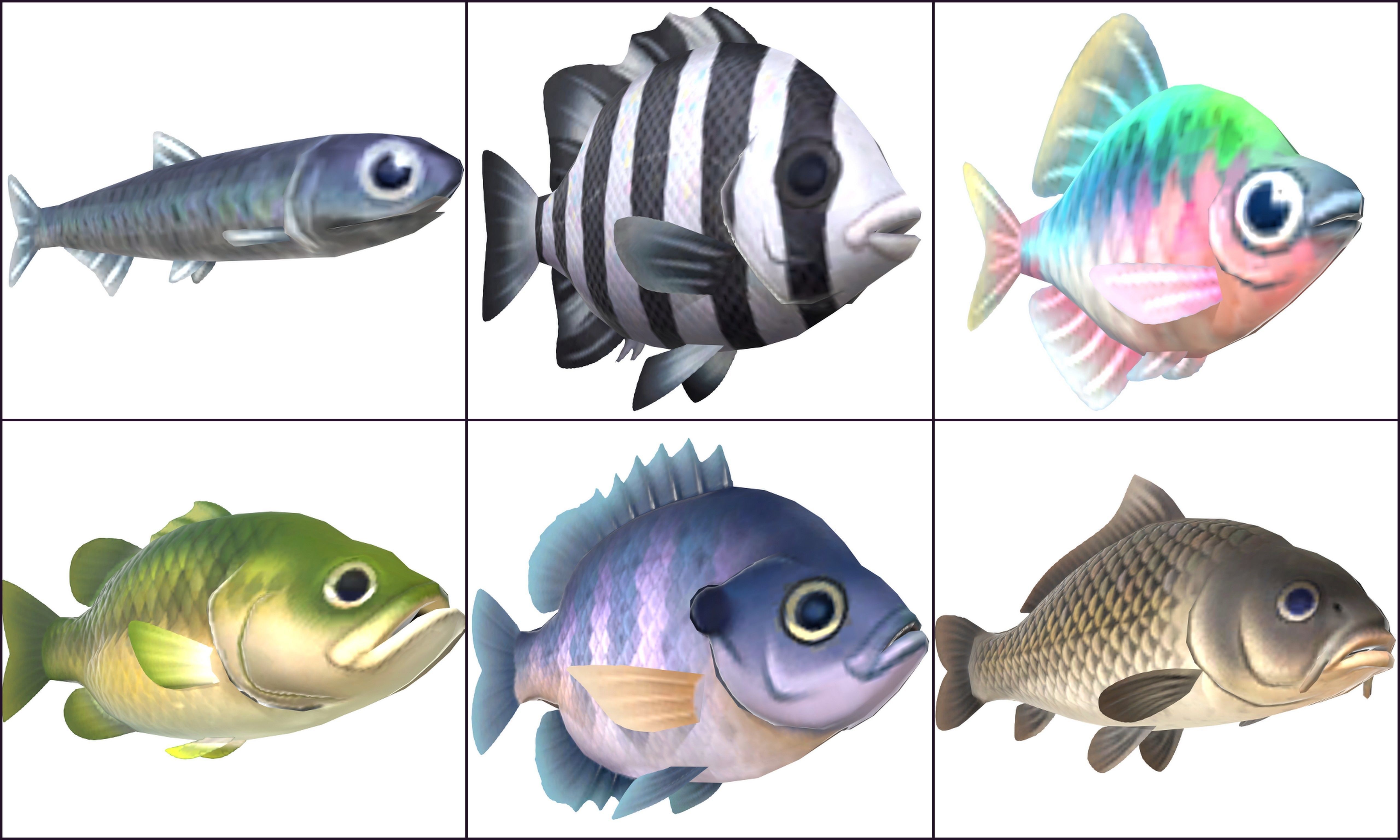 Cartoon - Fishes Low-poly 3D model_1