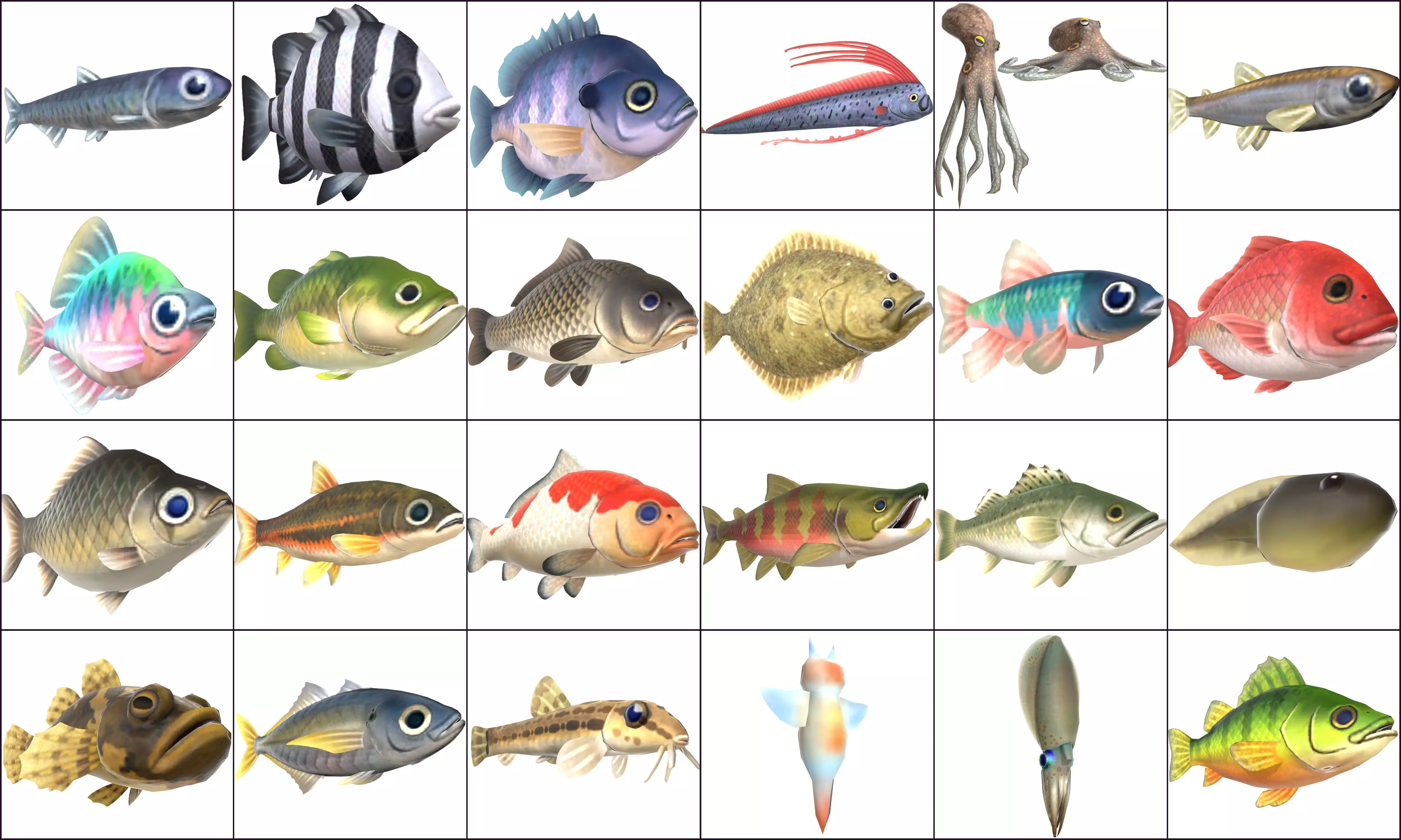 Cartoon - Fishes Low-poly 3D model_0