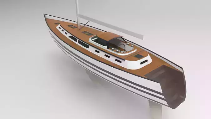 Sail boat Low-poly 3D model
