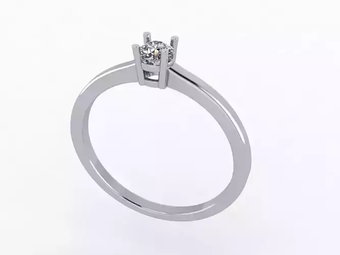 Thin Solitaire Dainty Engagement Ring 