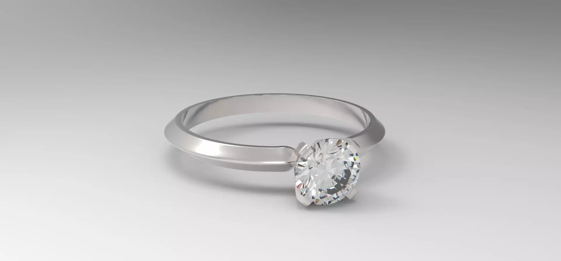 Engagement solitaire ring Tiffany type 3D print model