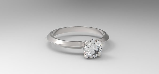 Engagement solitaire ring Tiffany type 3D print model