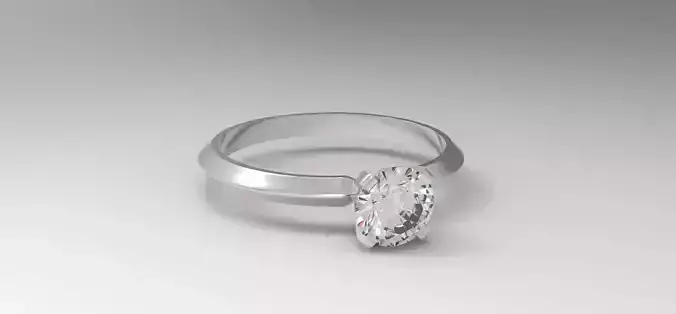 Engagement solitaire ring Tiffany type 3D print model