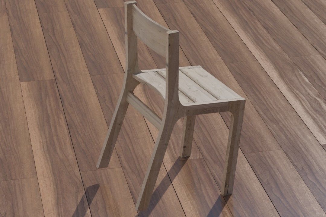 Dining Chair code STO 47 retro oak texture 3D model_8