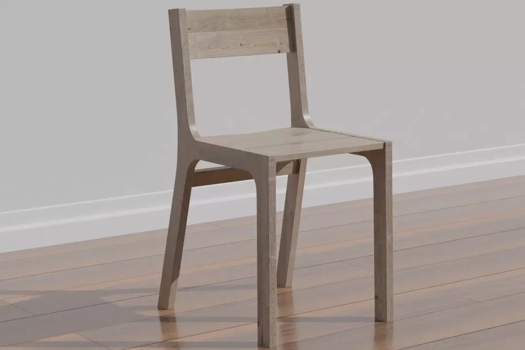 Dining Chair code STO 47 retro oak texture 3D model_0