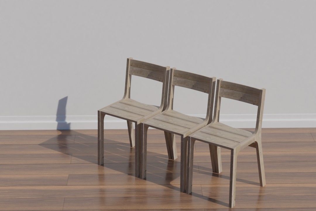 Dining Chair code STO 47 retro oak texture 3D model_7