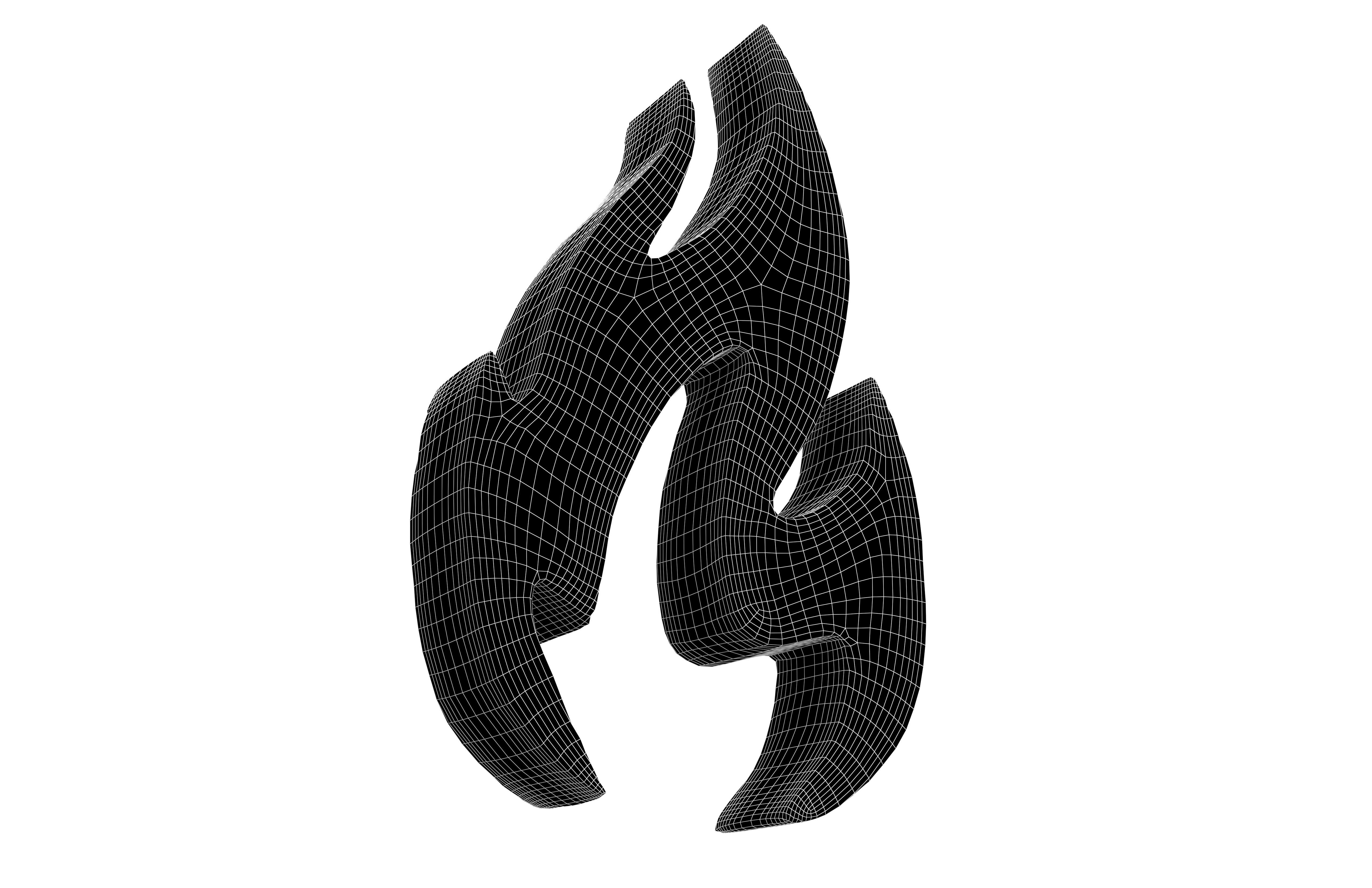 Fire Symbol v3 002 Low-poly 3D model_7