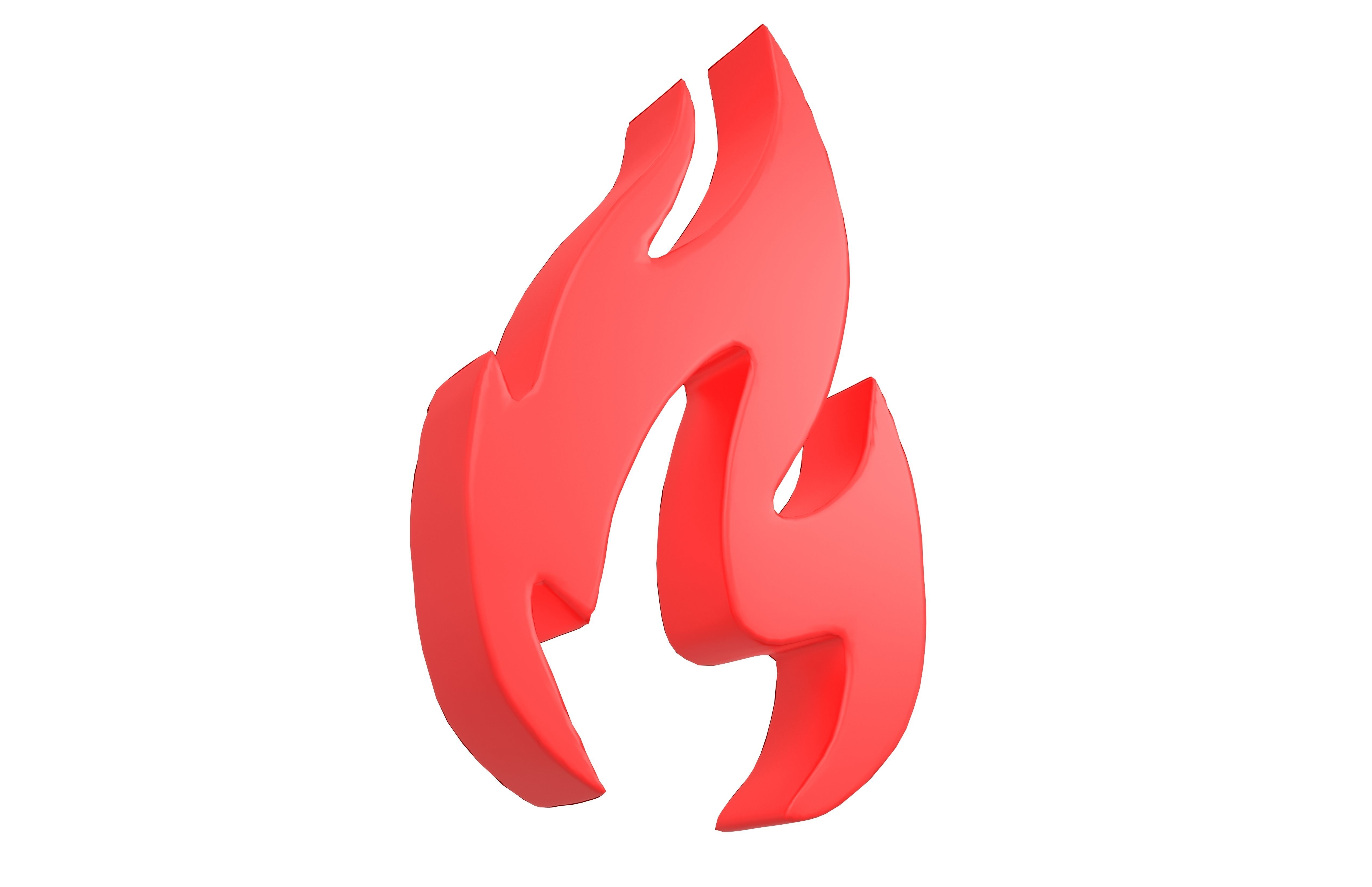Fire Symbol v3 002 Low-poly 3D model_3
