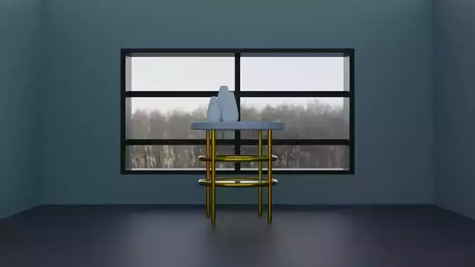 modern Table with vases 3D model