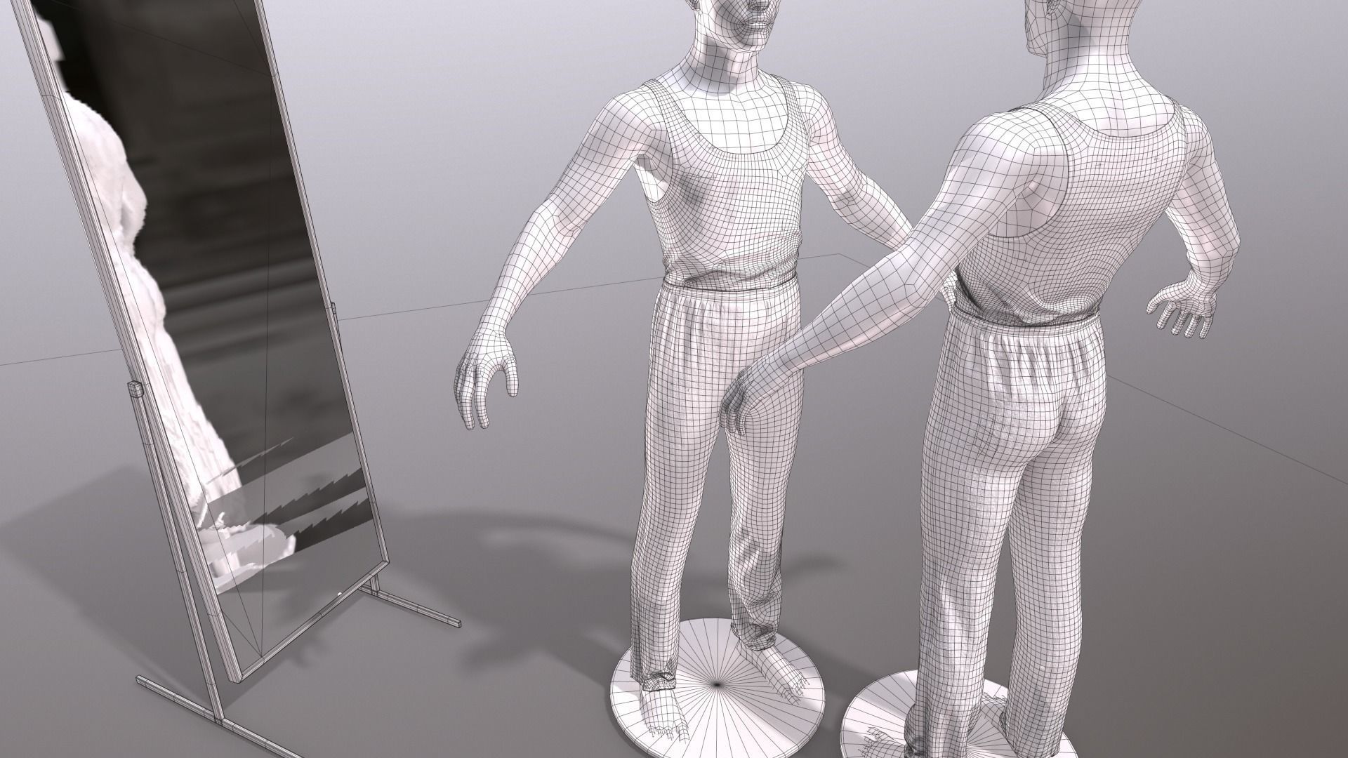 Male Clothing Low-poly 3D model_7