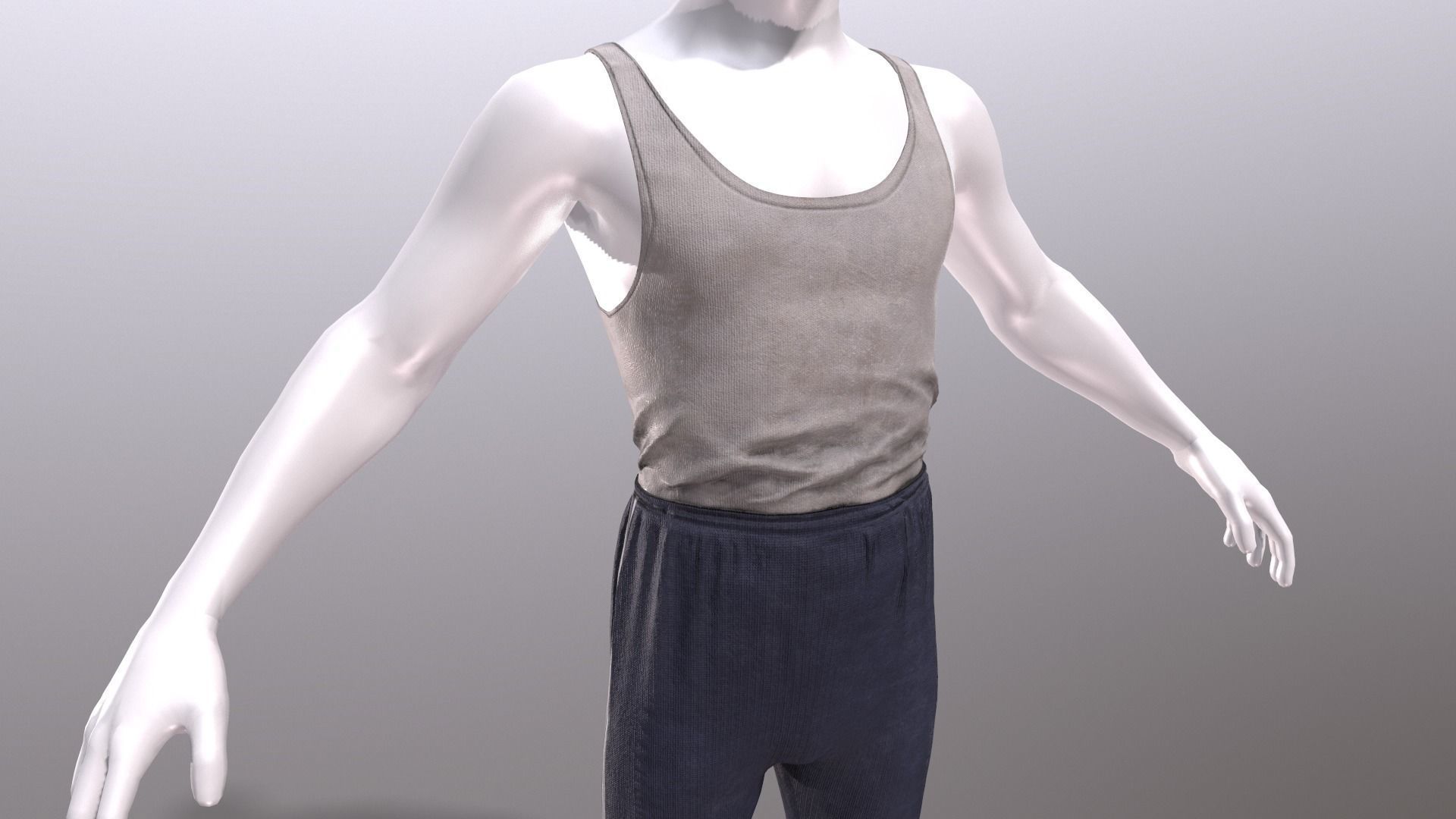 Male Clothing Low-poly 3D model_2