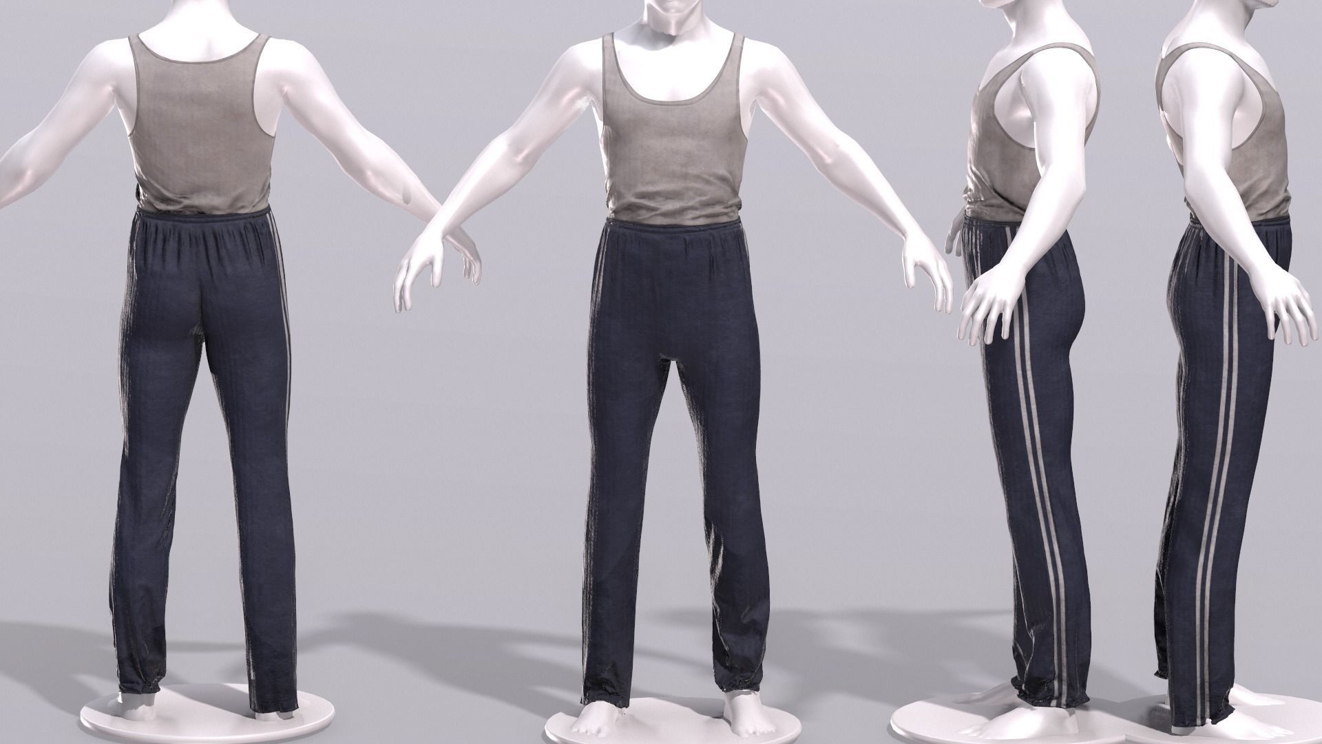 Male Clothing Low-poly 3D model_3