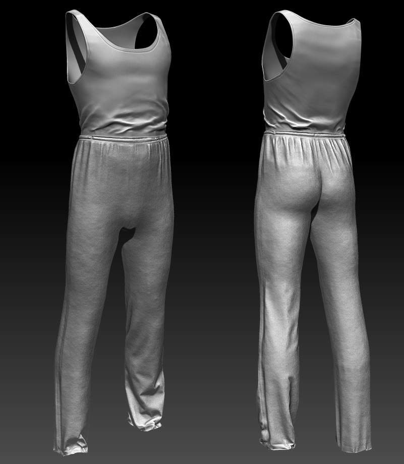 Male Clothing Low-poly 3D model_11