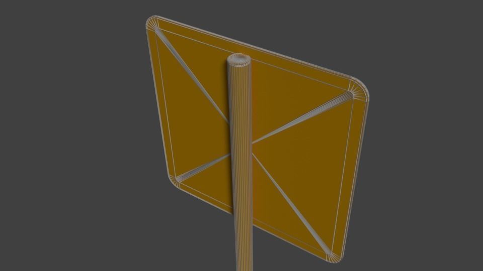 Do Not Enter Traffic Sign Low-poly 3D model_2