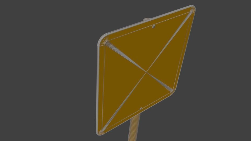 Do Not Enter Traffic Sign Low-poly 3D model_3