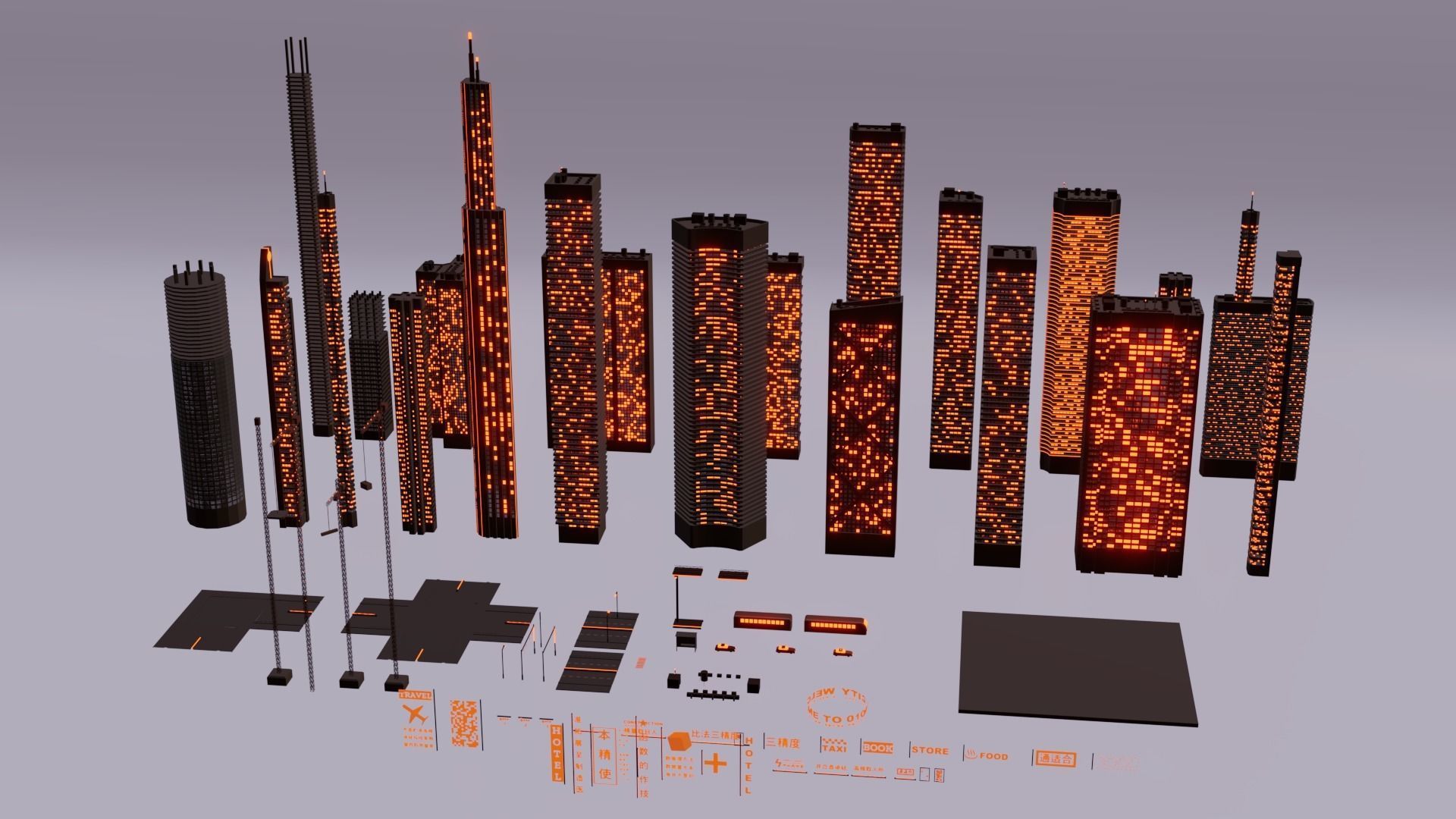 Futuristic Skyscrapers Pack 3D model_3