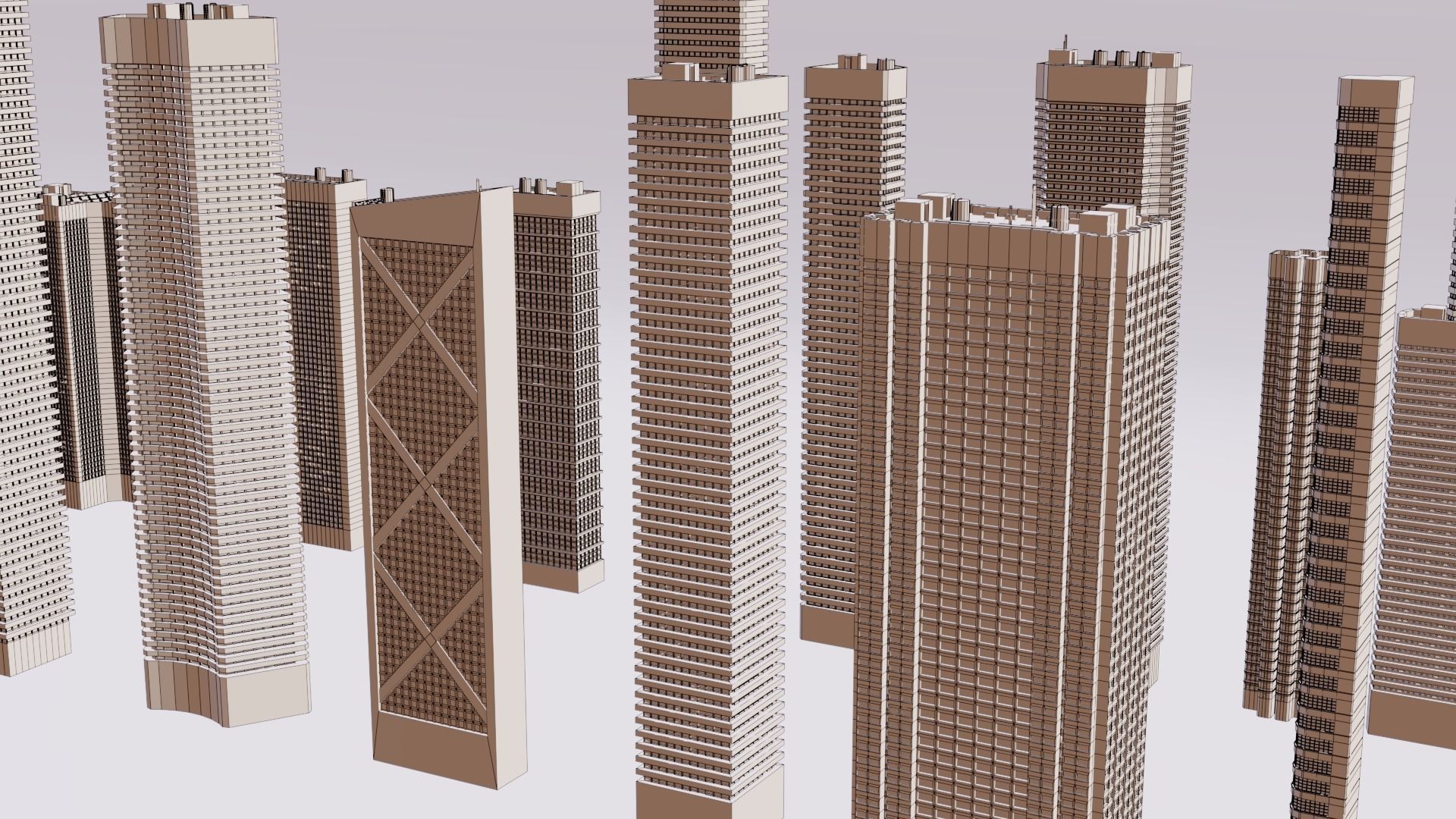 Futuristic Skyscrapers Pack 3D model_5
