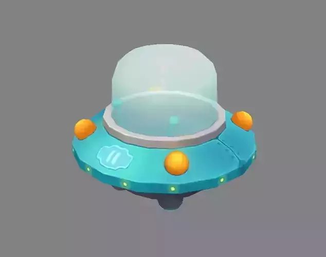 Cartoon alien spaceship UFO