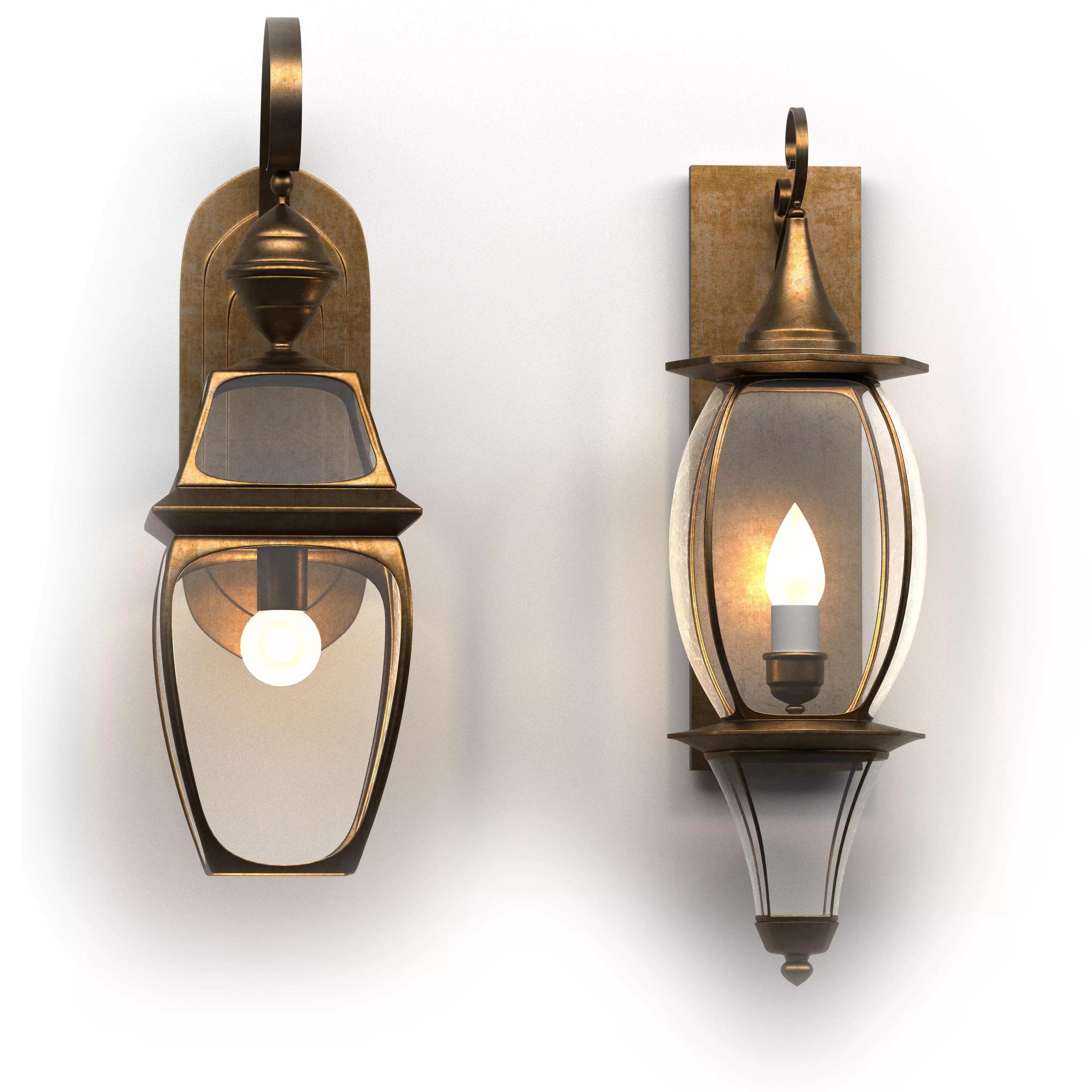 Two classic wall lights 3D model_0