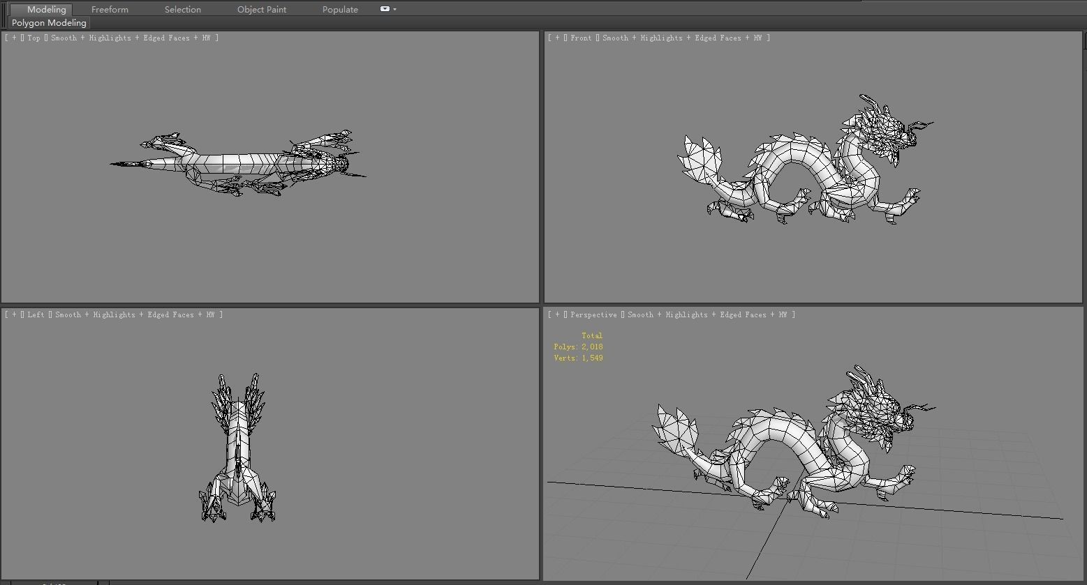 Chinese dragon lantern Low-poly 3D model_5