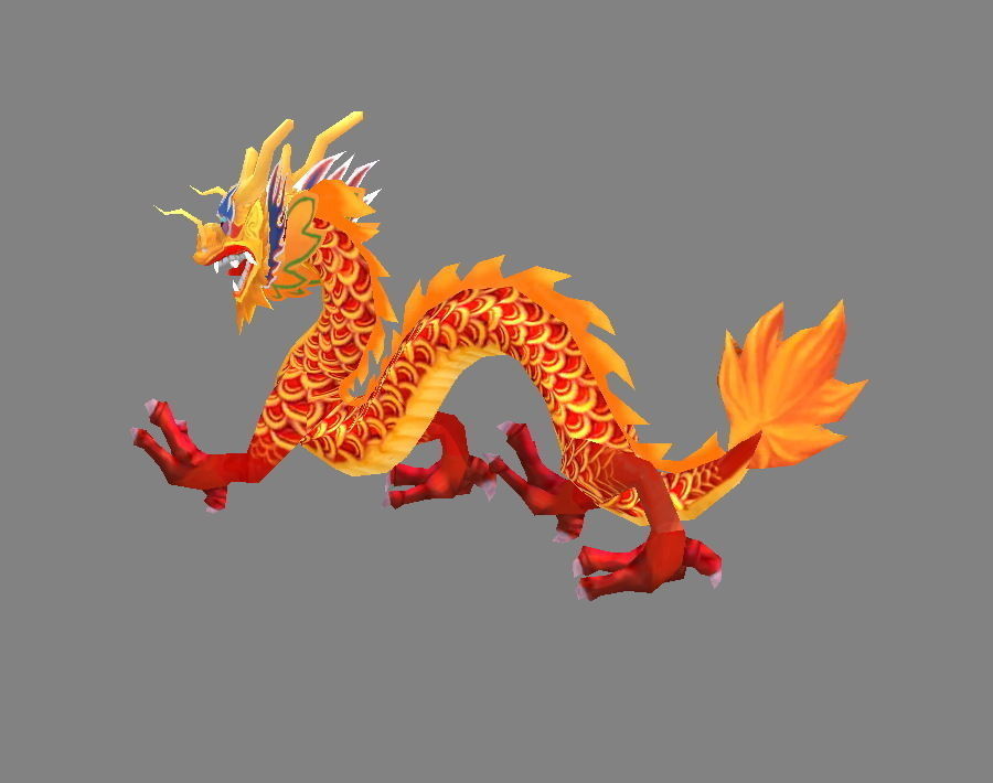Chinese dragon lantern Low-poly 3D model_2