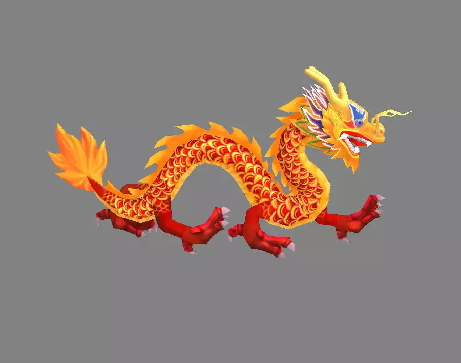 Chinese dragon lantern Low-poly 3D model_0