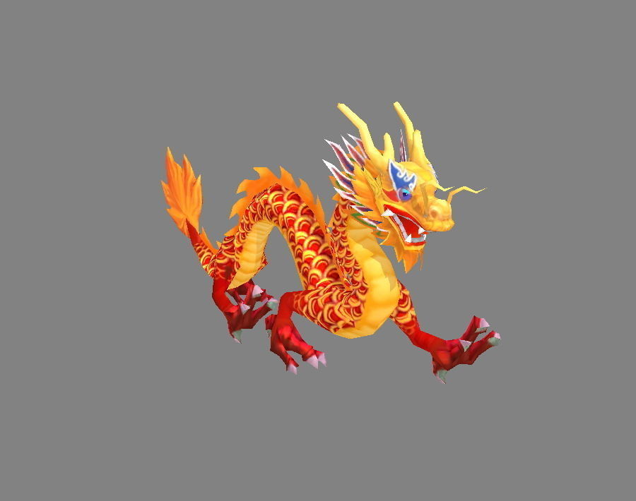 Chinese dragon lantern Low-poly 3D model_1