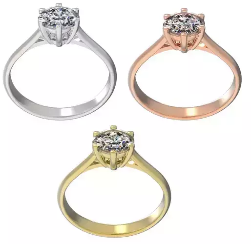 Engagement 6mm diamond solitaire ring 