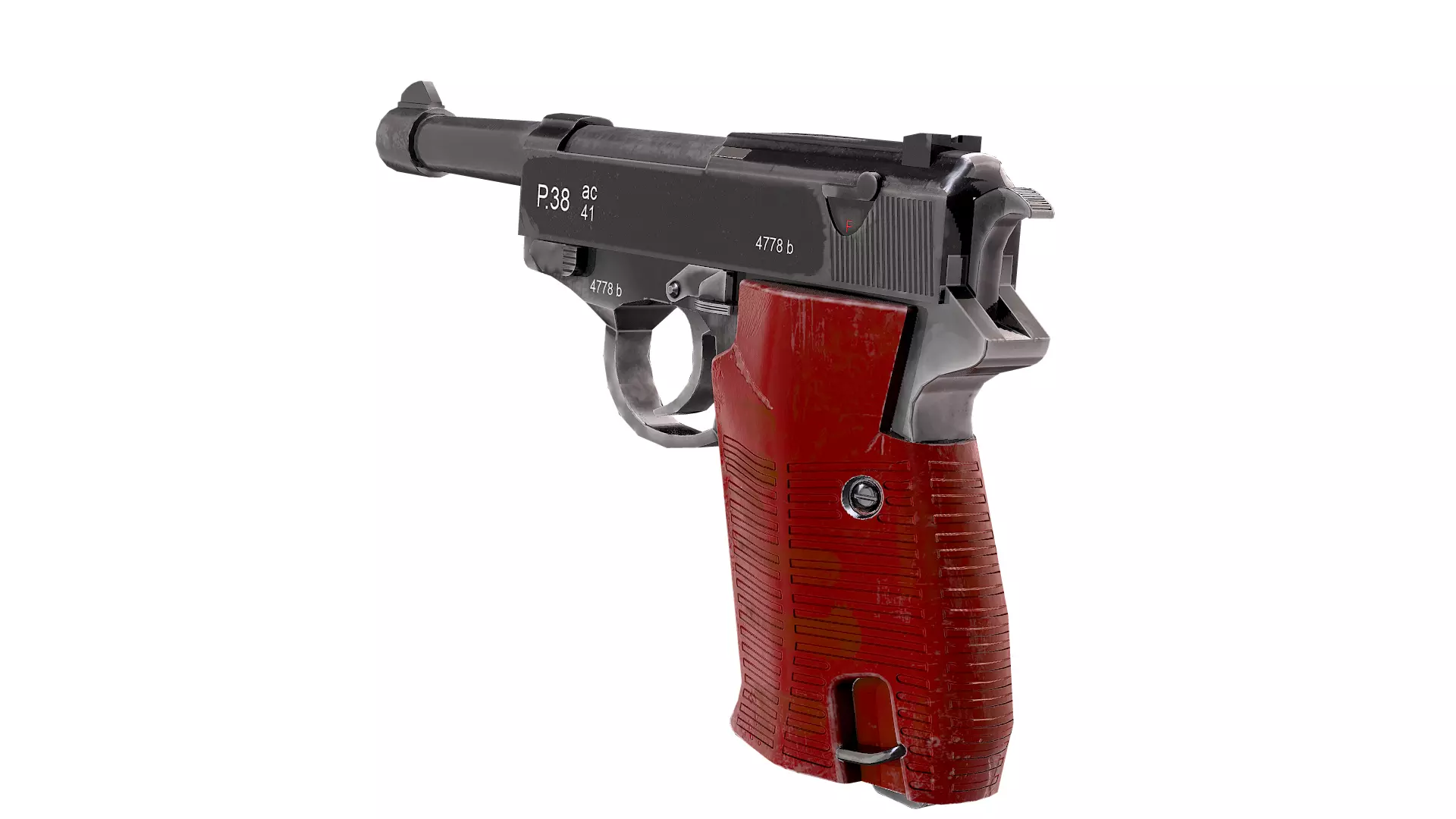 Walther P38 Low-poly 3D model