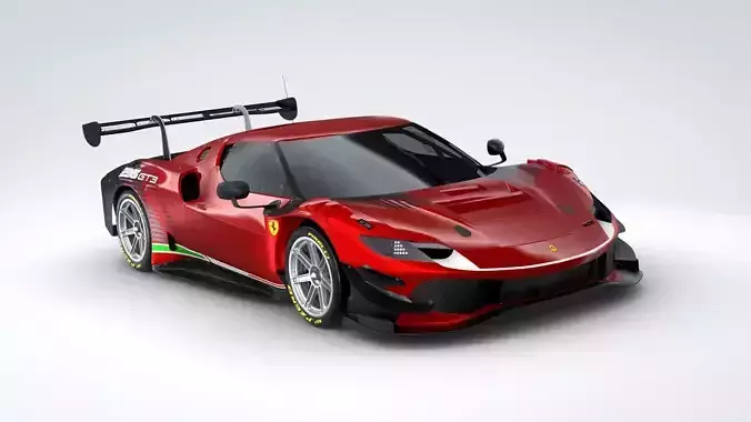 2023 Ferrari 296 GT3 Racecar High Quality 3D model