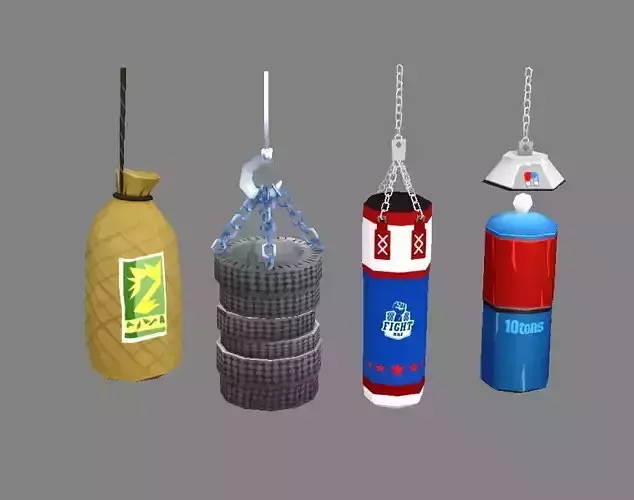 Cartoon sandbags Low-poly 3D model