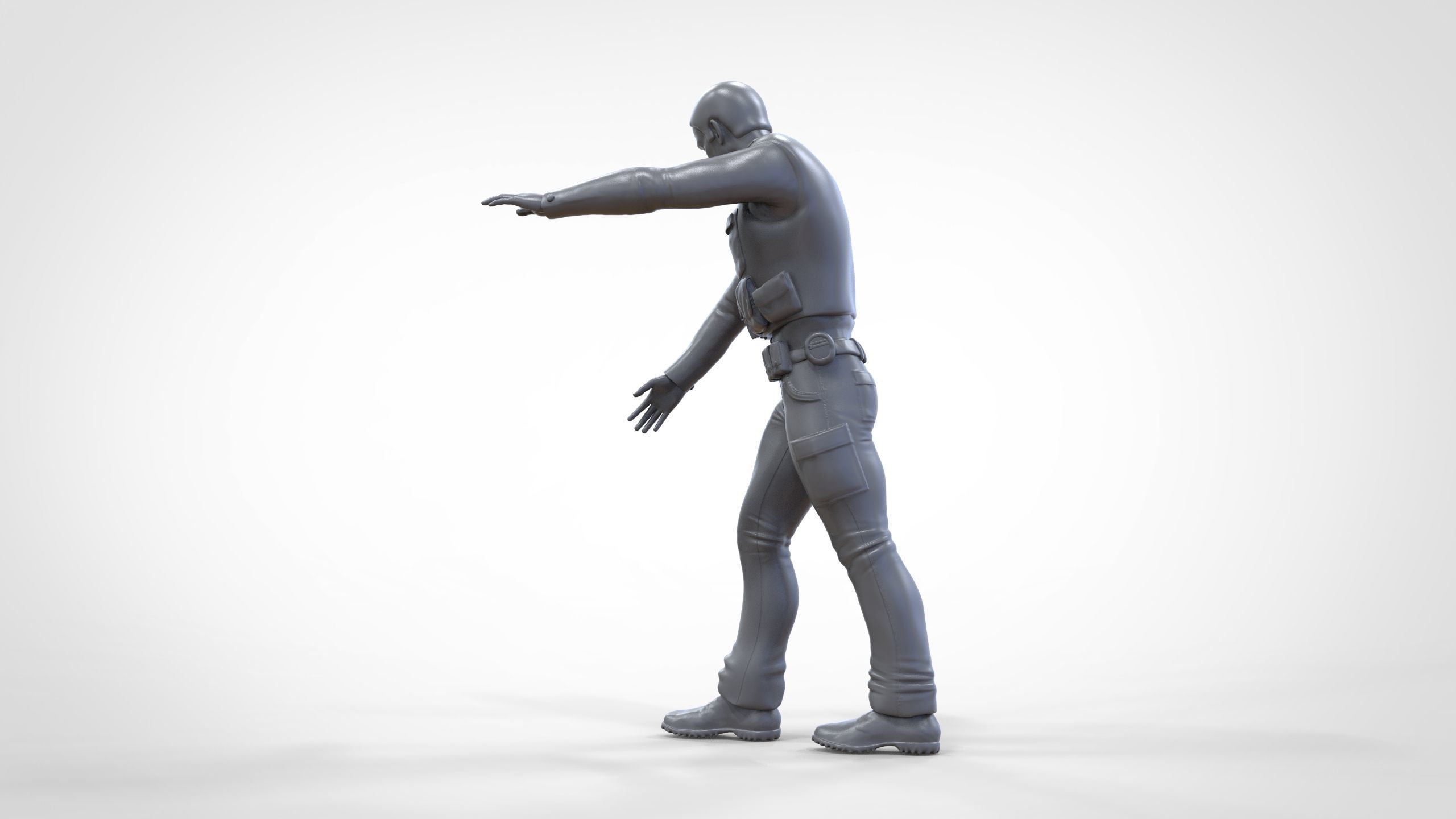 A police officer  arrested a guilty man 1 64 Miniature 3D print model_24