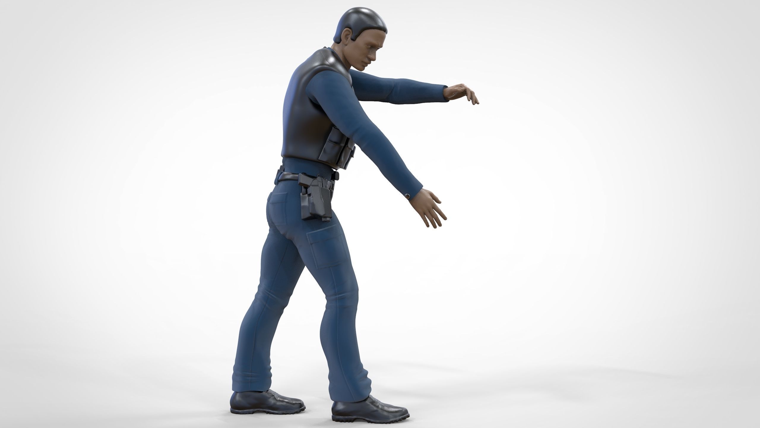 A police officer  arrested a guilty man 1 64 Miniature 3D print model_3