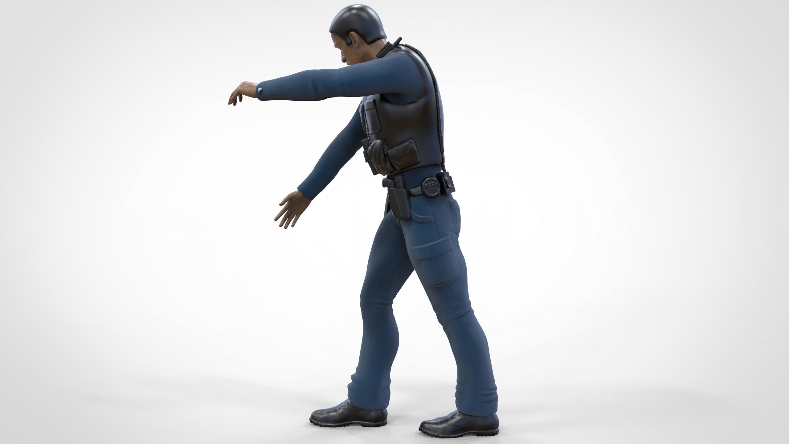 A police officer  arrested a guilty man 1 64 Miniature 3D print model_2