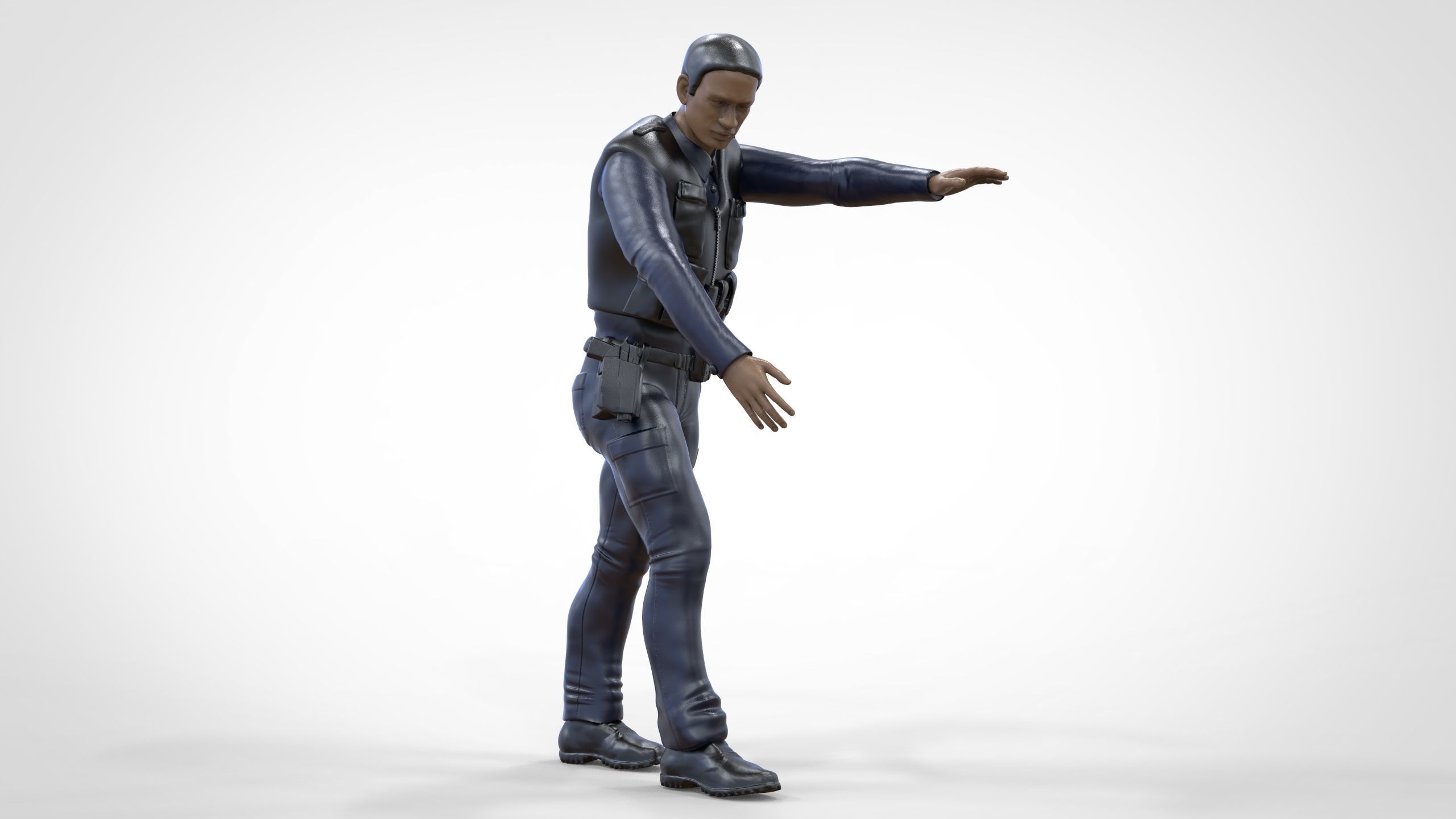 A police officer  arrested a guilty man 1 64 Miniature 3D print model_4