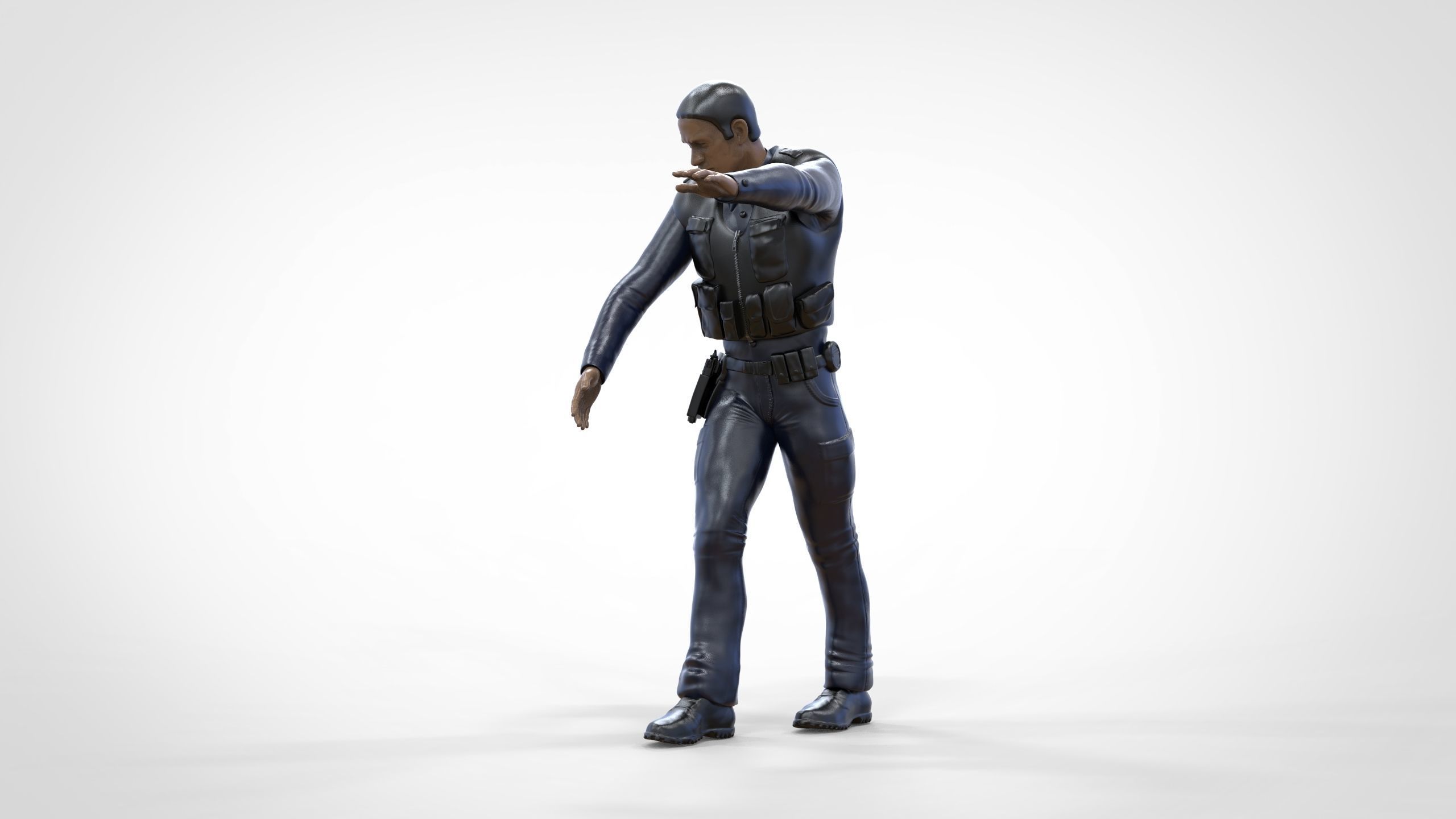 A police officer  arrested a guilty man 1 64 Miniature 3D print model_16
