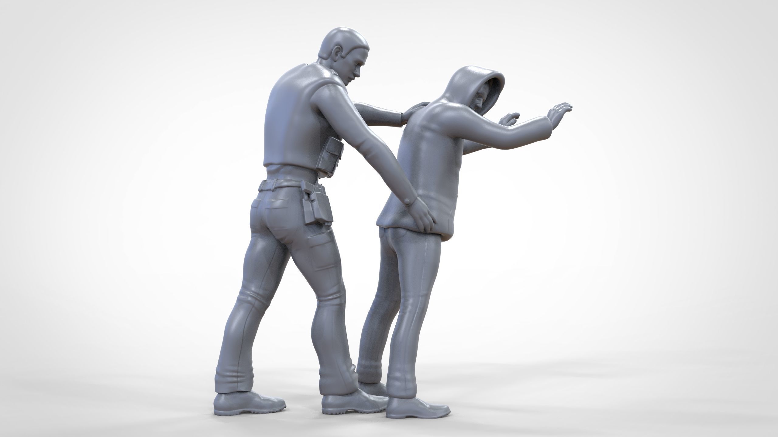 A police officer  arrested a guilty man 1 64 Miniature 3D print model_26