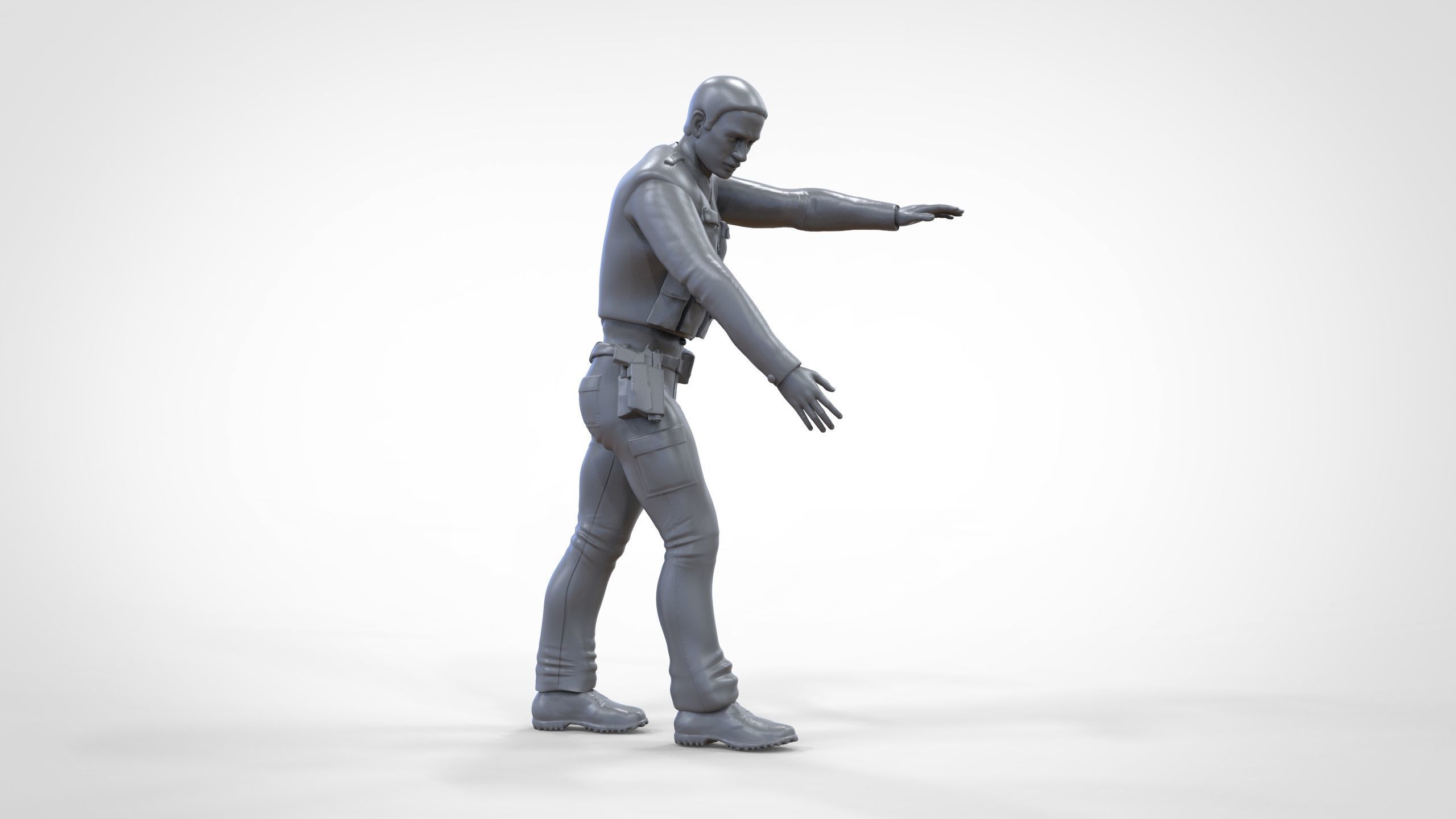 A police officer  arrested a guilty man 1 64 Miniature 3D print model_22