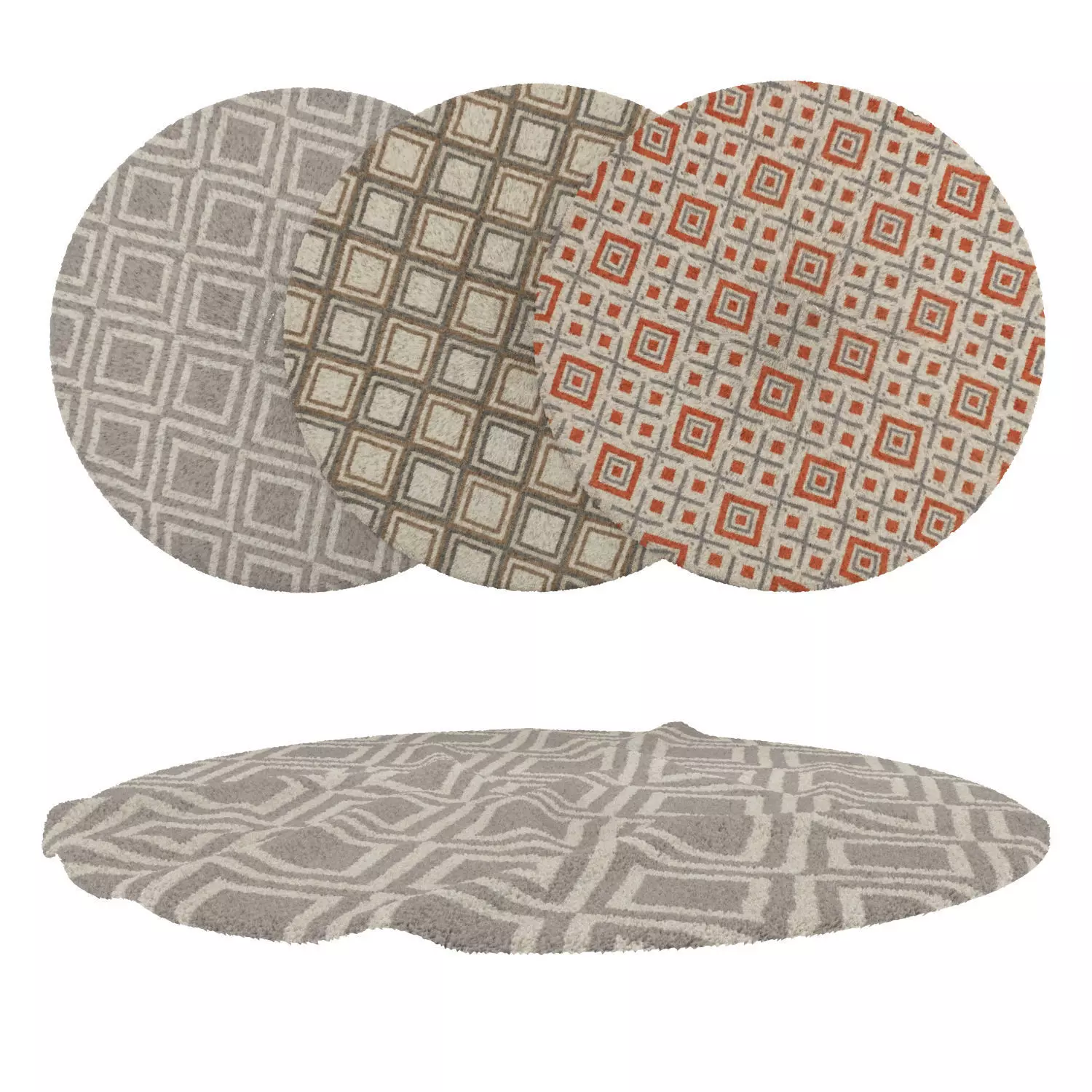 Round Rug Set 87 3D model_0