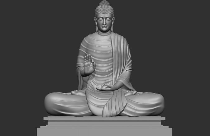 Sitting Buddha 1 Mudra 1 3D print model