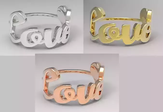 Love letters ring with a heart